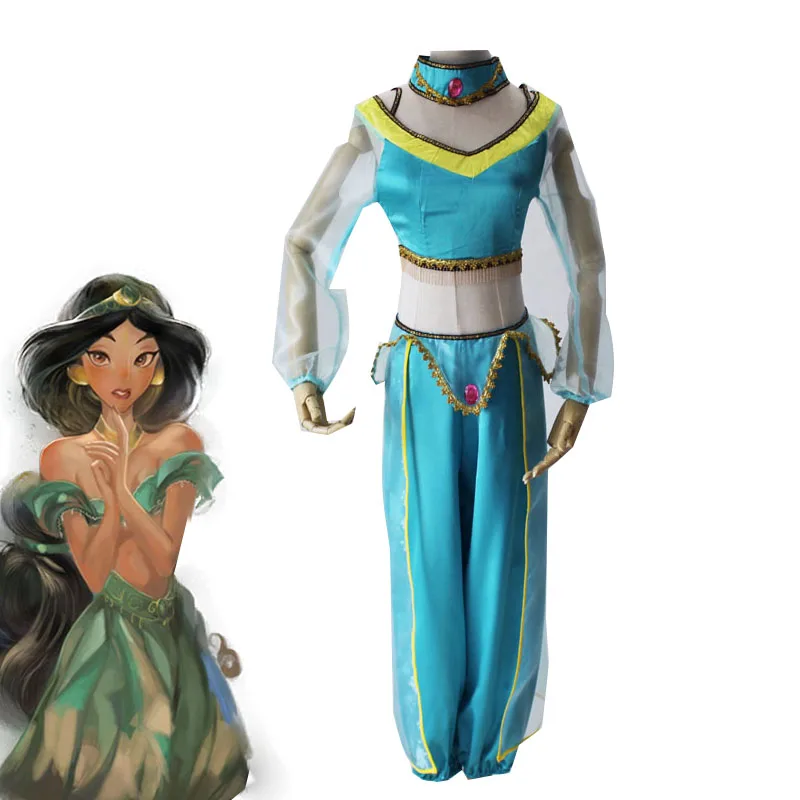 

Aladdin and The Magic Lamp Princess Jasmine Cosplay Costume Women and Kids Sexy Dancing Dress Fancy Halloween Carnival Outfits