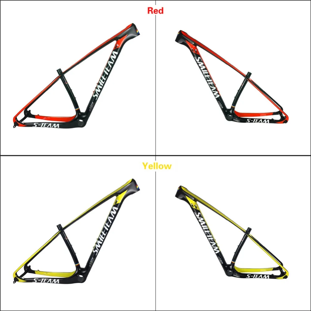 Clearance SmileTeam 29er Full Carbon Mountain Bike Frame 27.5er T1000 Carbon MTB Bicycle Frame 650B 142*12mm or 135*9mm Bicycle Frames 4