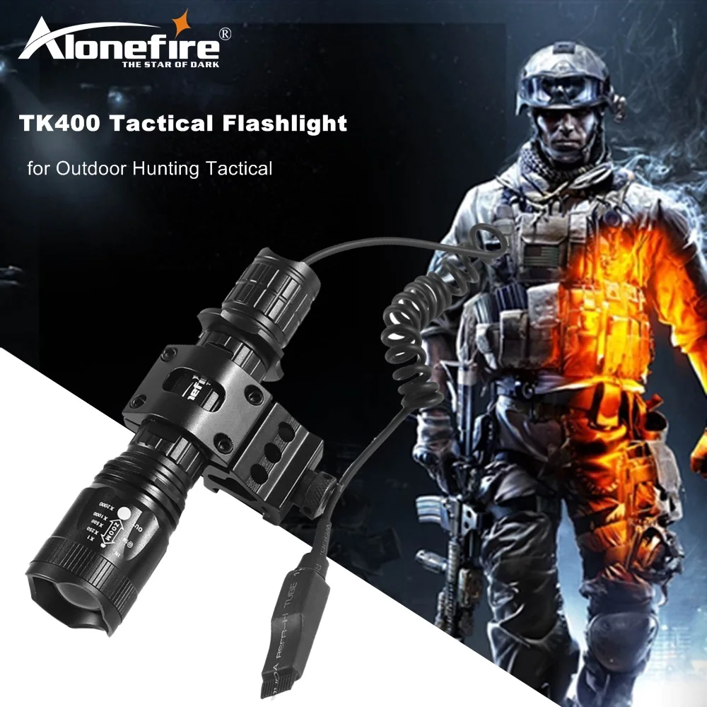 

AloneFire TK400 Tactical flashlight CREE LED Torch XM-L2 linternas waterproof Hunting Lights