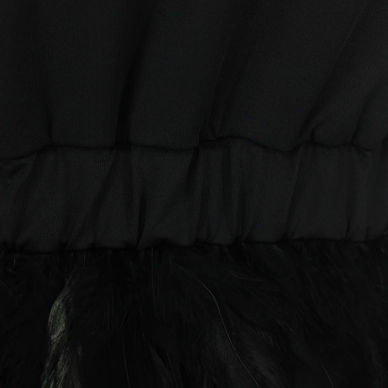 Clubdolls сексуальное облегающее платье, украшенное перьями V шеи перья сексуальные коктейльные платья с открытой спиной Вечерние коктейльные платья короткое платье
