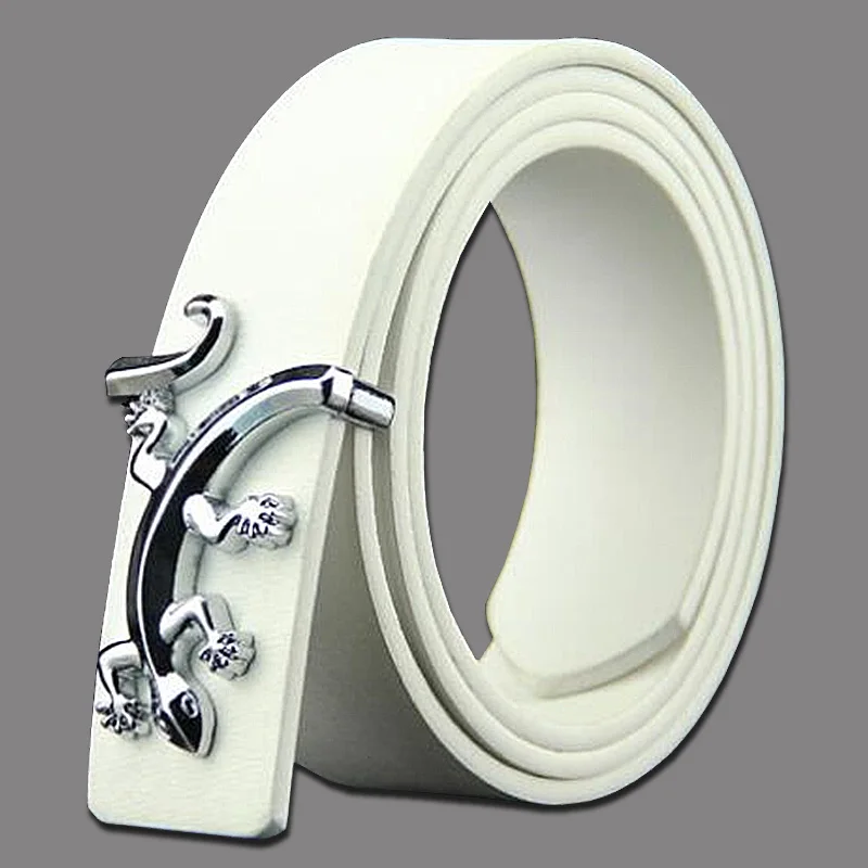 

2019 Fashion Personality Belt for Men Small Gecko Smooth Buckle Belt High Quality PU Leather Belts Jeans Decorative Gifts