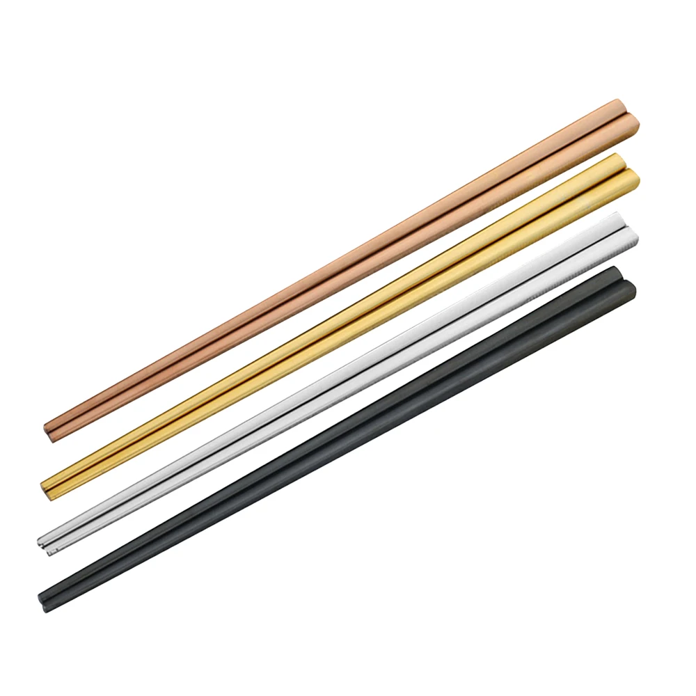 1 Pair Japanese Chopsticks Alloy Non Slip Sushi Chop Sticks Food Grade