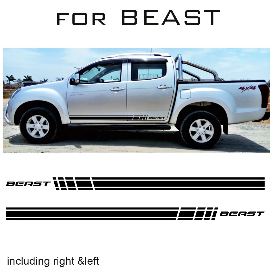 

Car exterior 2 PC Gradient side stripe graphic Vinyl sticker for isuzu dmax 2016 beast PICKUP isuzu dmax
