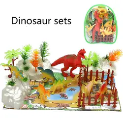 Моделирование Парк Юрского периода динозавр животное военный пират фигурка Модель Набор с комплектами сумка игрушки для детей мальчиков