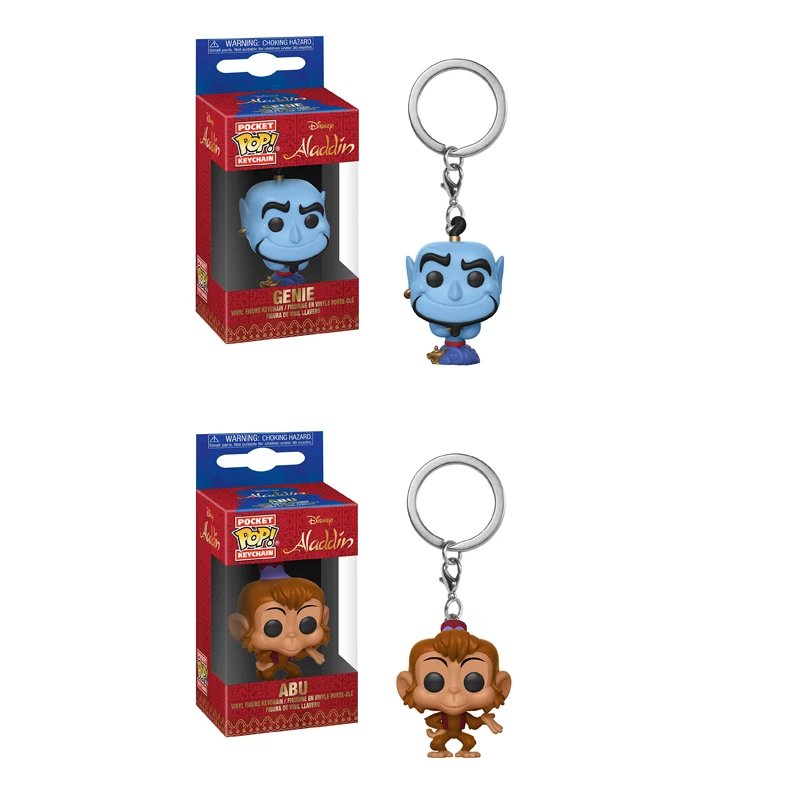 

Funko POP NEW!! ALADDIN GENIE ABU Keychain PVC Action Figure Collectible Model toys for chlid
