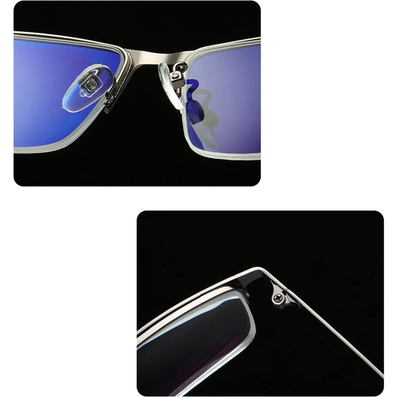 Очки для близорукости, мужские, близорукие, деловые, стеклянные, сплав, полуоправа, очки для глаз, es, оптические, мужские, готовые очки-1,0-4,0, анти-синий луч