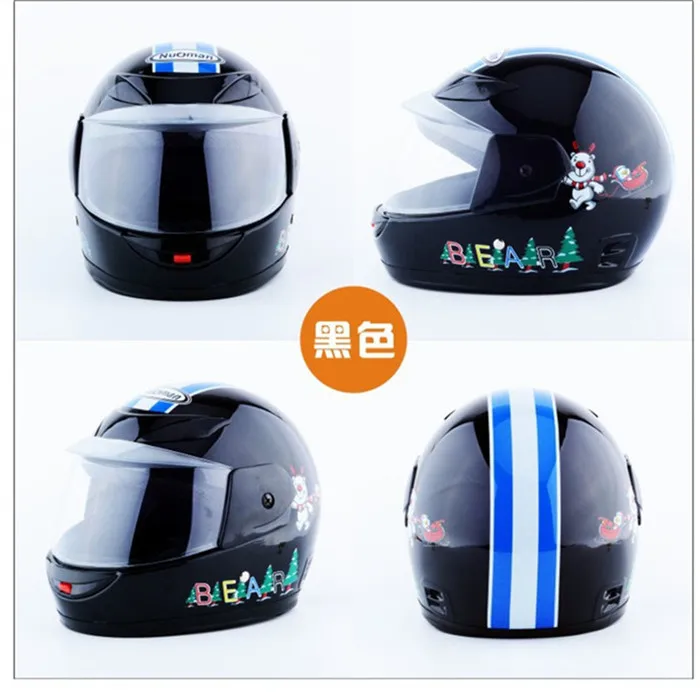 

Children Motorcycle Helmet with Neck cover Safety Kids Full Face Cartoon Children Motorbike Helmet Winter Helmet For Boy Girls