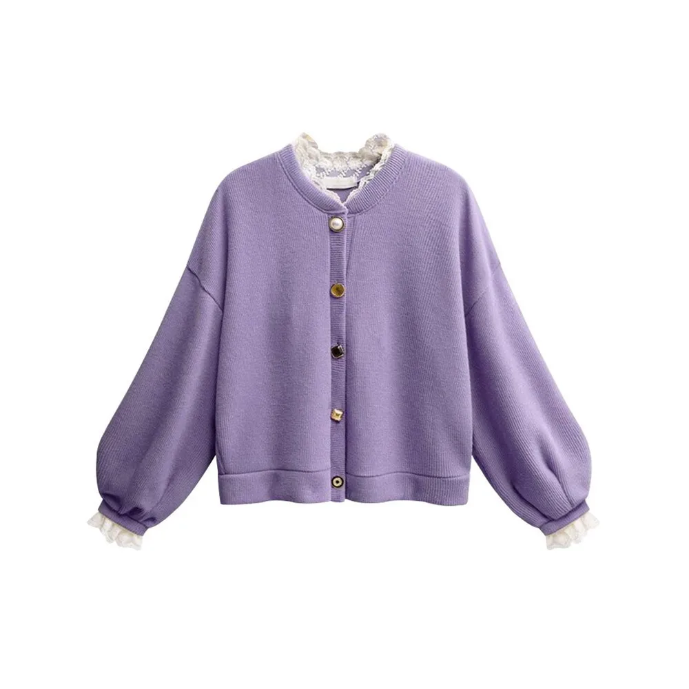 Vintage Lace Cardigans Sweater 2018 New Autumn Button
