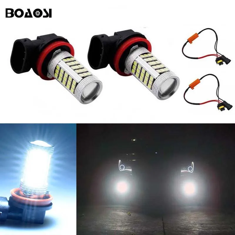 

BOAOSI 2x H8 H11 Car Canbus Bulbs 2835SMD LED Fog Light Bulb No Error Lamp For Skoda Octavia 2010-2014