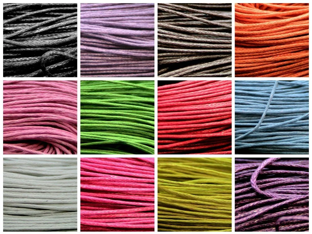 90yard 1.5mm Waxed Cotton Cord Bundle coated Jewellery Making String