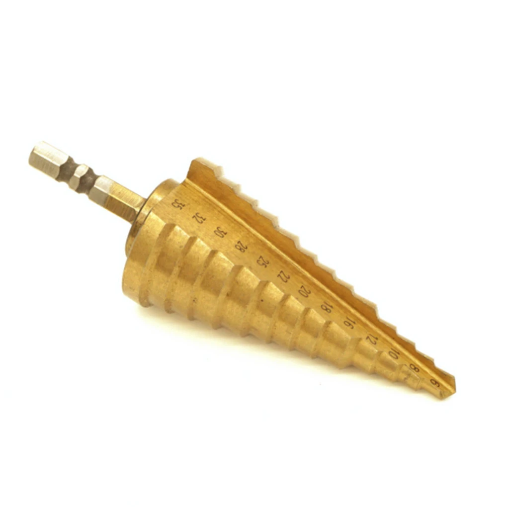 

1pc 6-35mm HSS Titanium Coated Step Drill Bit Drilling Power Tools for Metal High Speed Steel Wood Hole Cutter Step Cone Drill