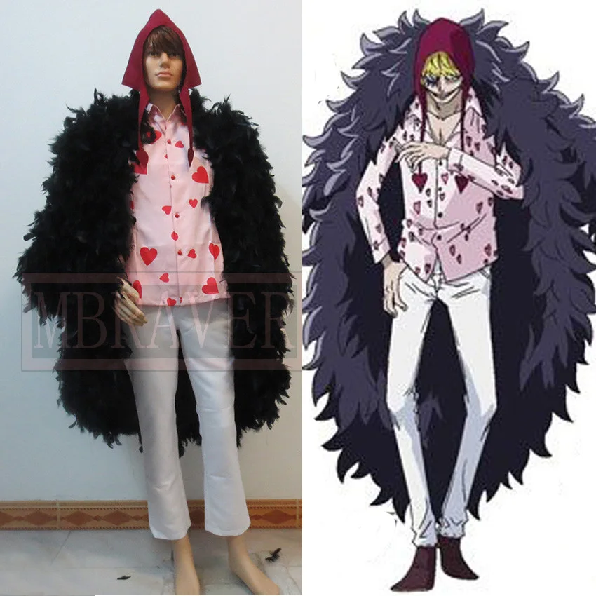 One Piece Donquixote Rosinante Corazon Cosplay Kostuum Veer Jas Shirt Broek Hoed Custom Made Elke Grootte Shirt Pearl Hat Holdershirts Net Aliexpress