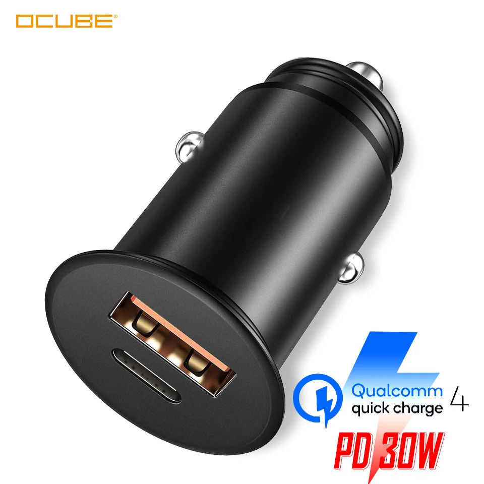 

30w Dual Usb C Pd Quick Charge Qc 4.0 Qc4.0 Car Charger For Mobile Phone Charger Fast Usb Pd Type C Afc Scp Car Phone Charger