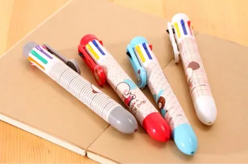 

hand account pen lovely pet Multicolor Ballpoint Pen Multifunction 8 In 1 Colorful Stationery Creative School Office Supply 30pc