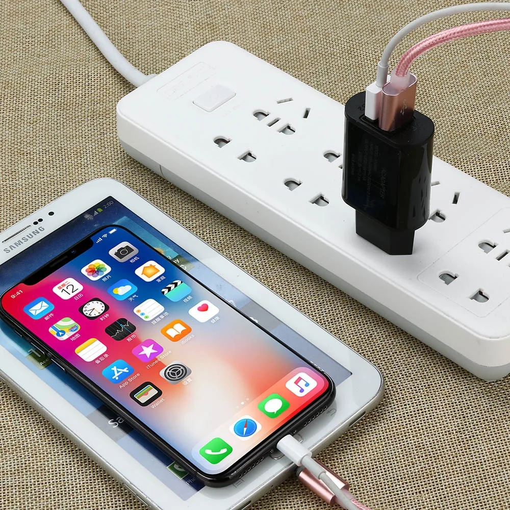 EU US Plug Dual USB зарядное устройство 5 В/2 а Быстрая зарядка USB зарядное устройство планшет универсальный мобильный телефон настенный адаптер для iPhone XS Max z85