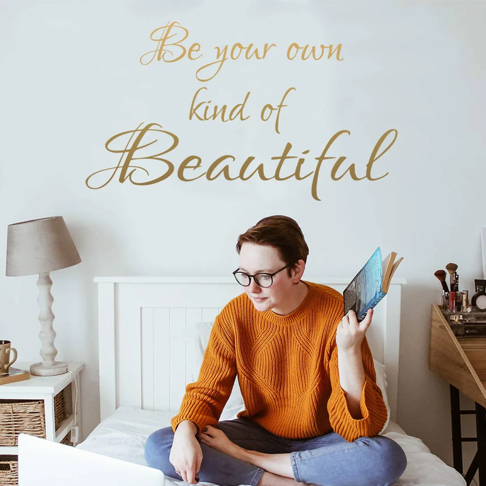 

XL Be Beautiful Wall Stickers Modern Interior Art Wall Decoration For Kids Rooms Art Mural muursticker vinilo decorativo