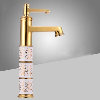 

Brass Basin Faucets Bathroom Faucet Gold Mixer Tap Single Handle Hot & Cold Washbasin Tap torneiras banheiro