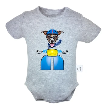 

Cute Animal Tram ride dog Funny Design 6-24M Newborn Baby Girl Boys Clothes Short Sleeve Romper Jumpsuit Outfits 100% Cotton