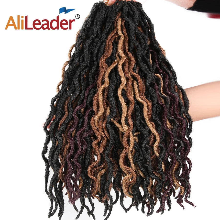 AliLeader 18 дюймов Nu Locs синтетические Омбре плетеные волосы Dread Loc вязаные 20 прядей