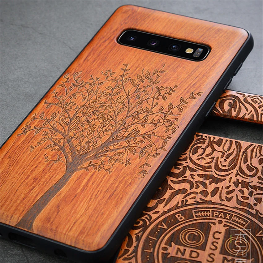 Чехол с резьбой под заказ для Samsung galaxy s10 plus тонкая деревянная задняя крышка чехол
