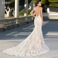 LORIE Mermaid Wedding Dresses 2019 Sweetheart Neck Backless Lace Bride dress White Ivory vestido de casamento Custom made
