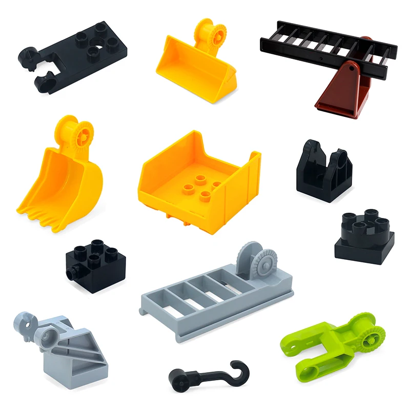 

Big Building Block Machine Accessories Car Hopper Hook Robotic Arm Compatible With Duplo Diy Assembly Educational Toys For Kid