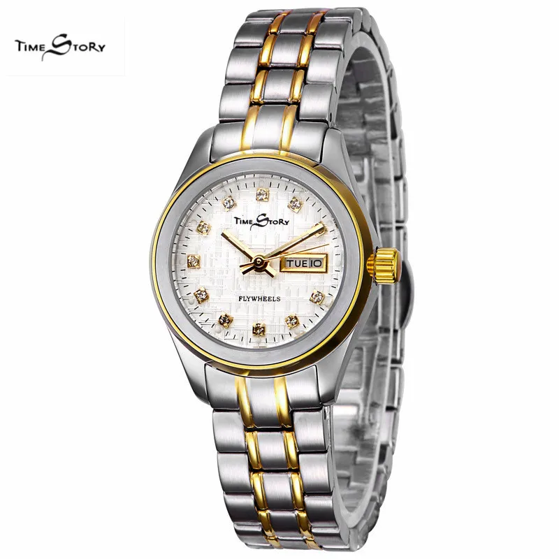 New Luxury Brand Watches women Full Steel Calendar Wrist watches Women Automatic Mechanical Fashion OL Lady