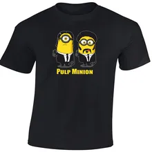 Hot High Quality Mens T Shirt Pulp Minion Pulp Fiction Parody Despicable Me T Shirt Funny