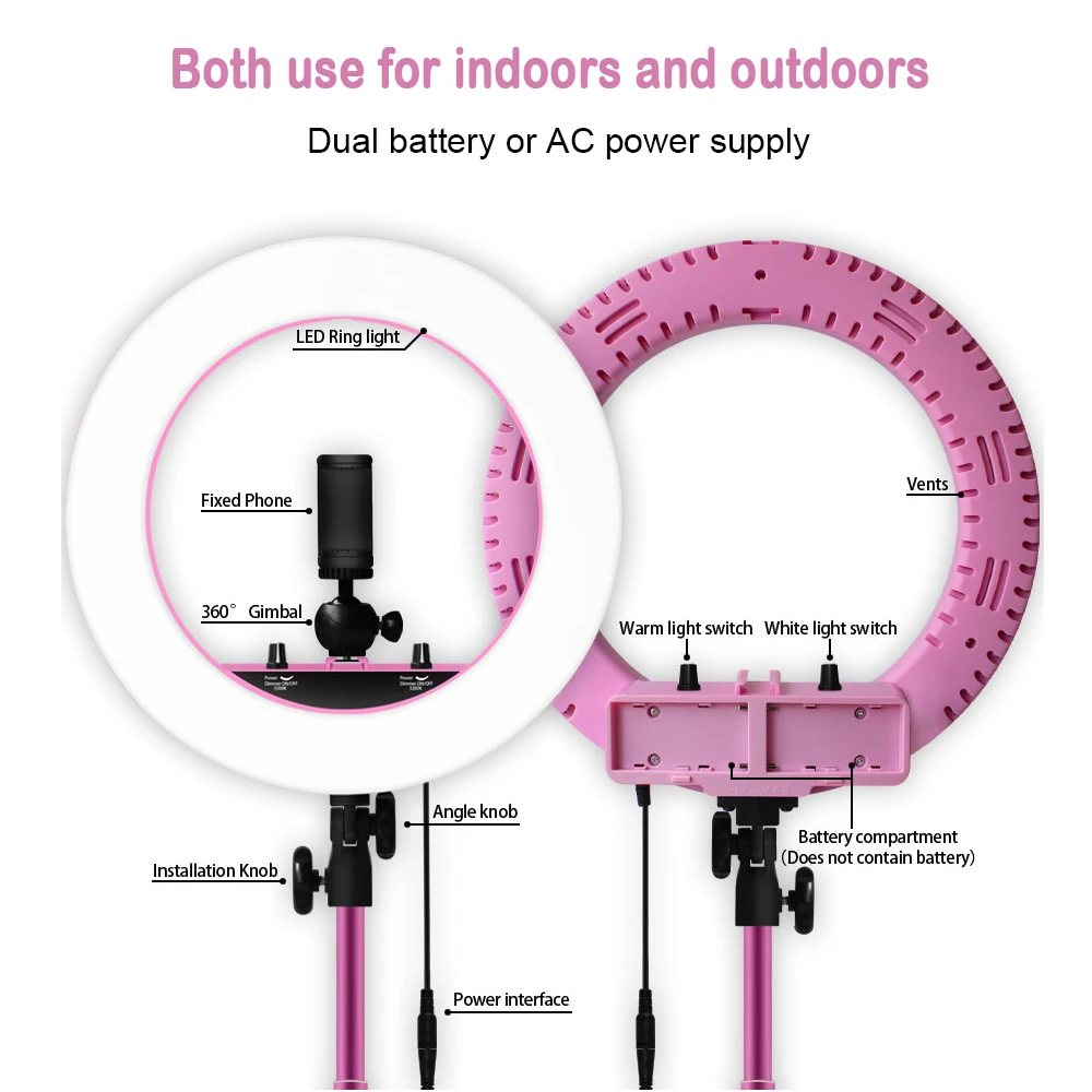 Светодиодный свет кольца 14 Inch затемнения 5500 K круговой свет с Штатив для студийная лампа фотографии YouTube фото макияжа кольцо света