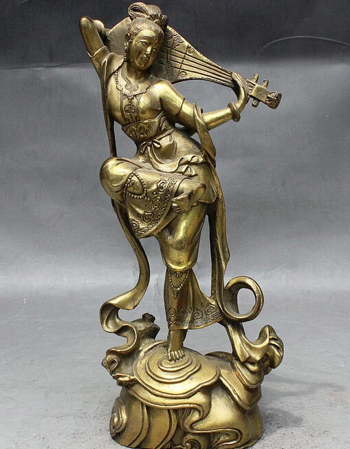 ymying 1010++++9" Tibetan Brass Fairy of Wonderful Sound Saraswati