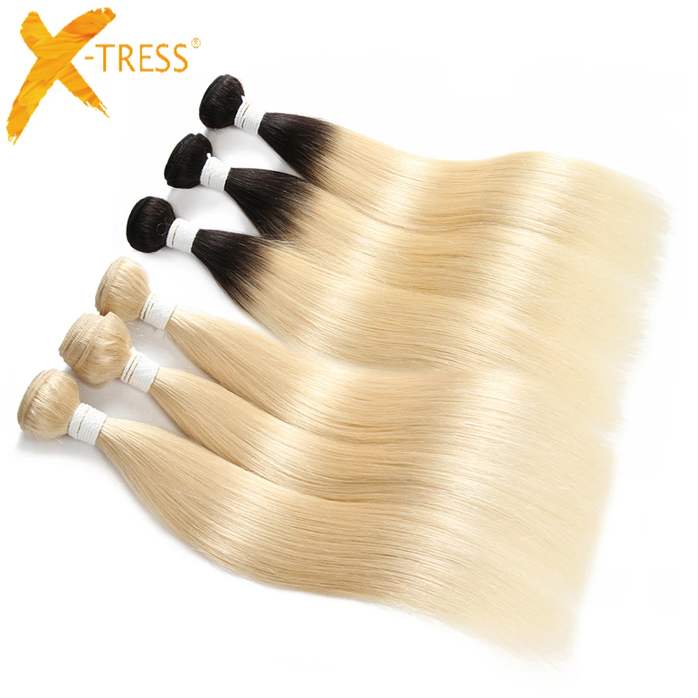 

Body Wave Human Hair Bundles X-TRESS Brazilian Platinum Blonde 613 Hair Bundles 8-26inch Non Remy Bundle Hair Weaving Extensions