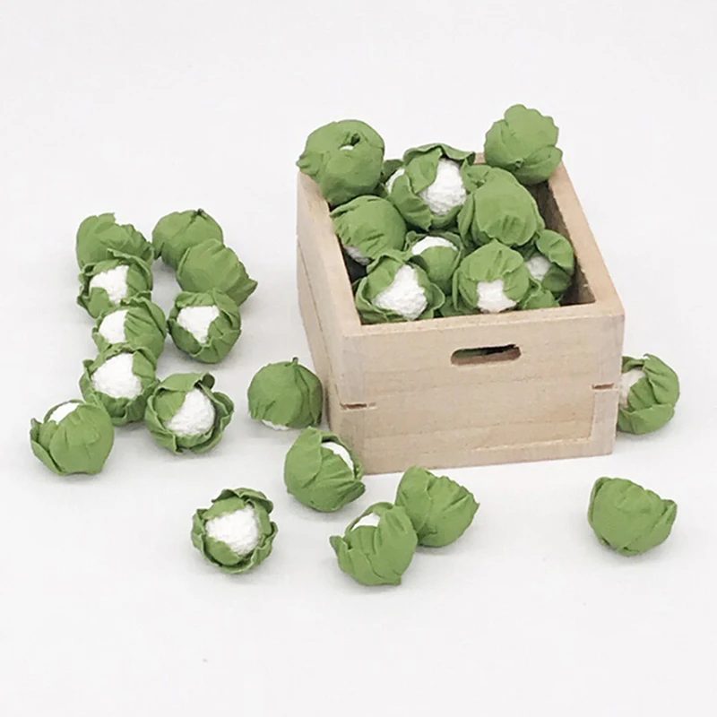 

Mini Realistic Handmade Clay Vegetables Dollhouse Miniatures Cauliflower Chinese Cabbage for Doll Kitchen 5 Pieces