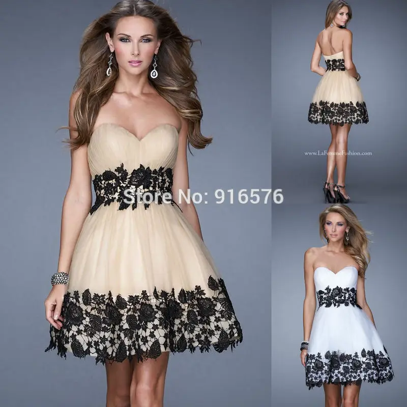 vestido curto preto com branco