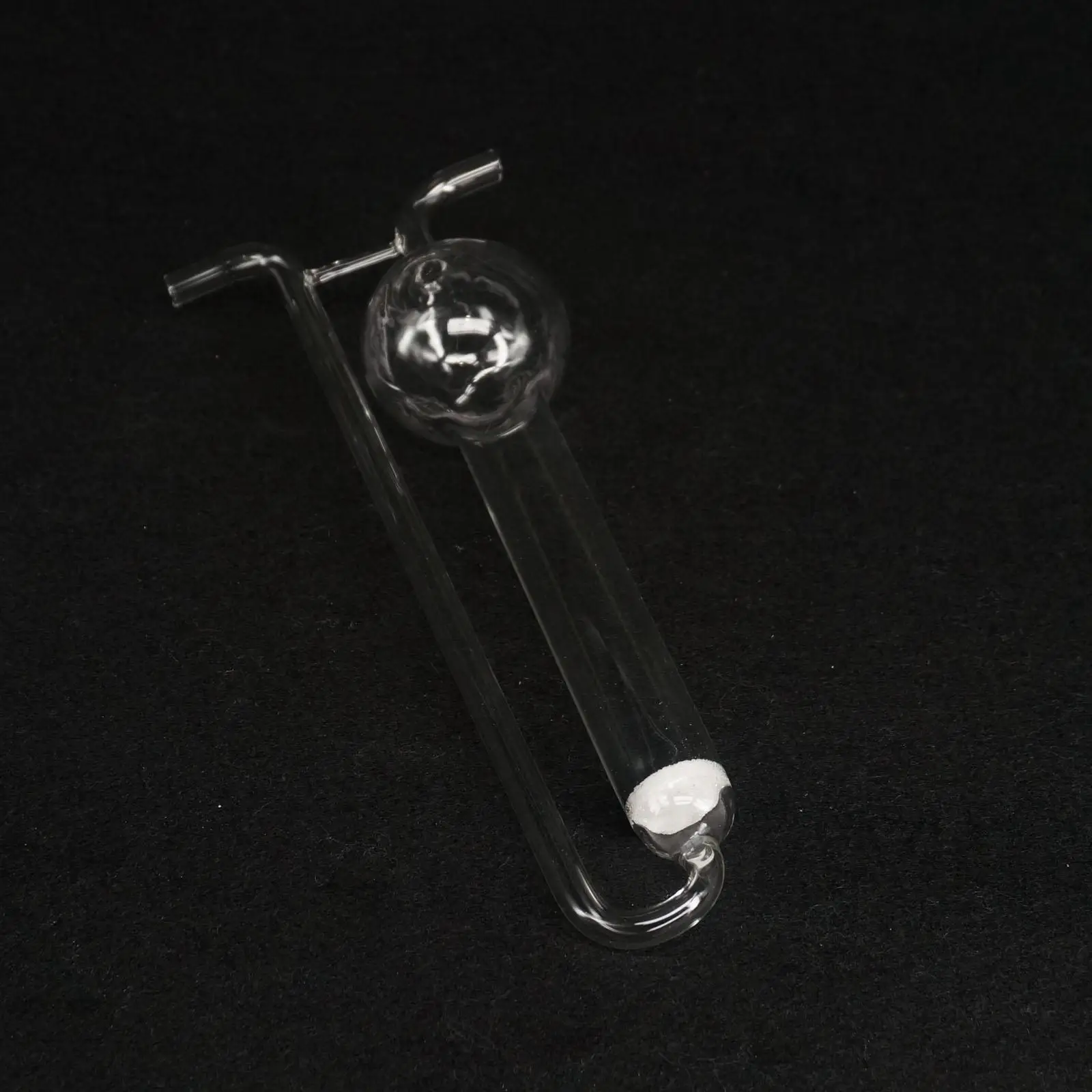 

25ml Lab Clear Glass Porous Absorbing Tube U-shape Gas Sampling Bottle Glassware