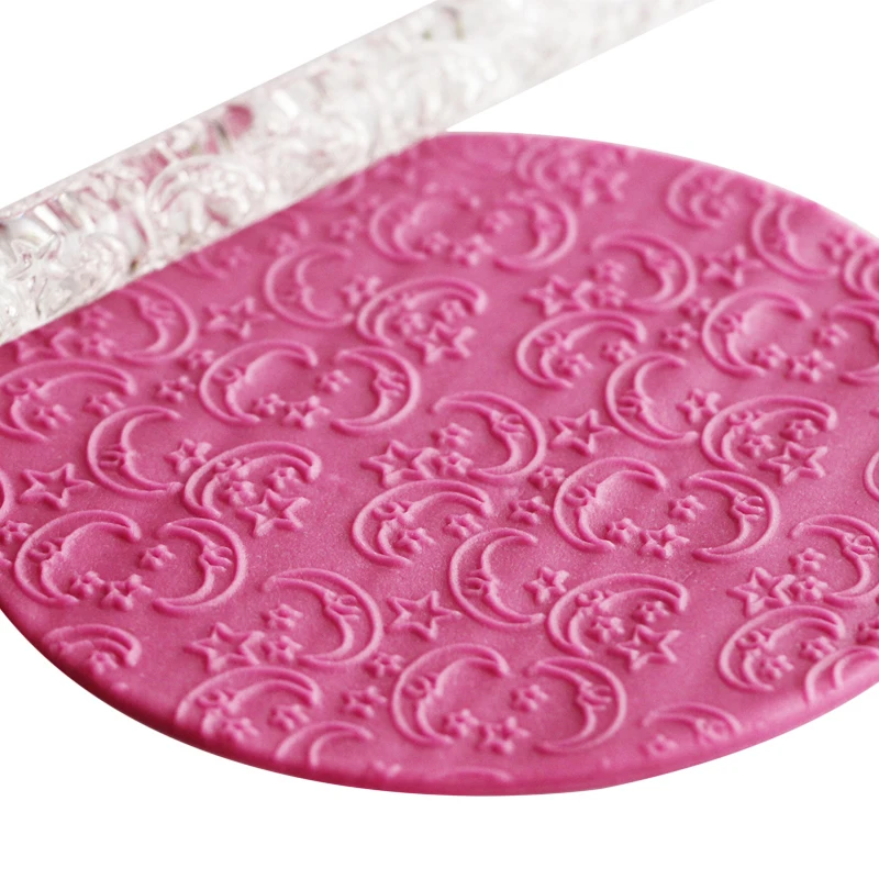 Buy Moon Stars Acrylic Embossing Fondant Rolling Pin