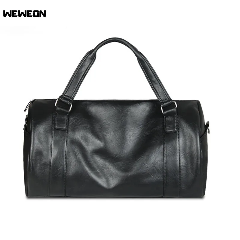 Men's Large Capacity PU Leather Sports Bag Gym Bag Fitness Sport Bags