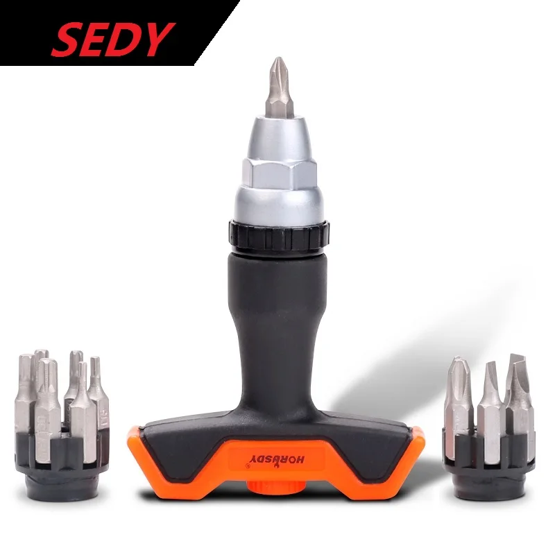 

SEDY 12 in1 T-handle Ratchet Screwdriver Set Precision Screwdriver Set Car Bicycle Repair Tool Accessories DIY Home Tools