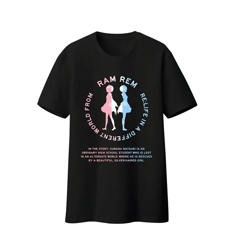 

High-Q Unisex Re:Life in a different world from zero Tees T-Shirts t shirt Ram Rem student breathable cotton t-shirt tees Tops