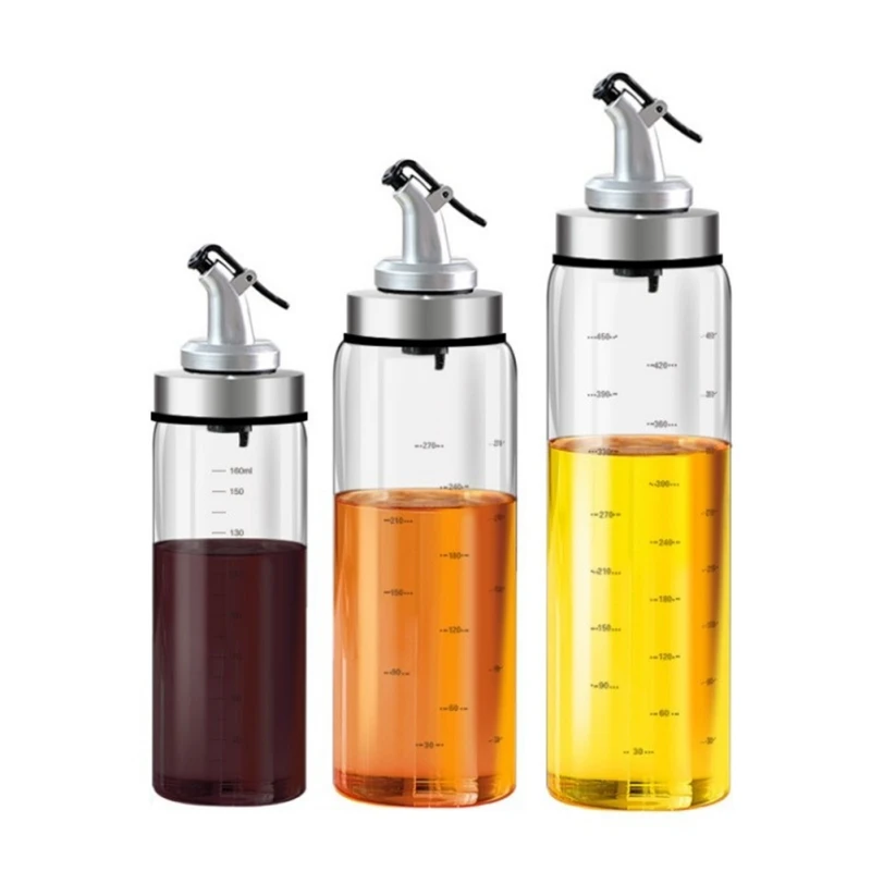Kitchen Oil Bottle Dispenser Glass Storage Bottle For Oil Vinegar