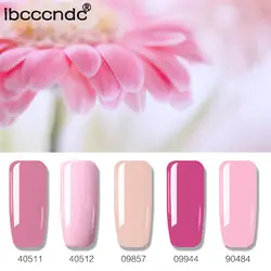 Ibcccndc розовый Обнаженная гель лак для ногтей УФ-лак Nailpolish Обнаженная розовый 5 штук в партии УФ-гель лак для ногтей Manicurement ногти Книги по