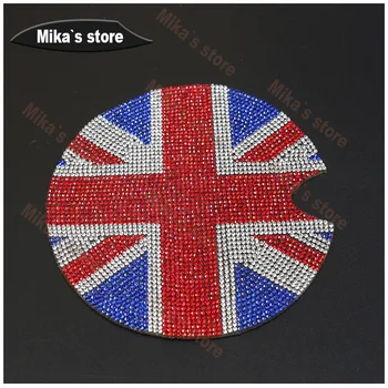

1Pcs For mini cooper car styling R55 R56 Countryman F55 F56 Car Ornaments union jack type diamond Fuel cap cover sticker