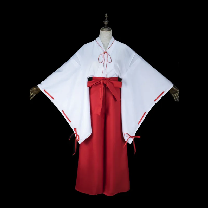 Костюм для косплея Inuyasha Kikyou парики Kikyo Женский японский комплект кимоно черные