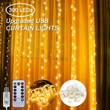 

8 Modes 300 Led String Fairy Lights Wedding Garden Party Led Curtain Decor Christmas Garlands Light String Led Lights Decoration