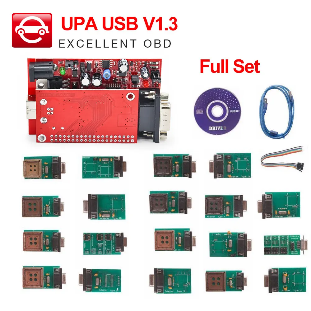 

UPA USB V1.3 ECU Programmer Diagnostic tool UPA-USB Programmer UPA main unit simple version /with Full Adapters version optional