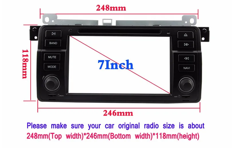 Excellent 7 INCH Android 9.0 8 CORE octa cor Car dvd player gps navigation For BMW E46 M3 X5 Rover 3 Series RAM carplay 30 EQ RADIO STEREO 3