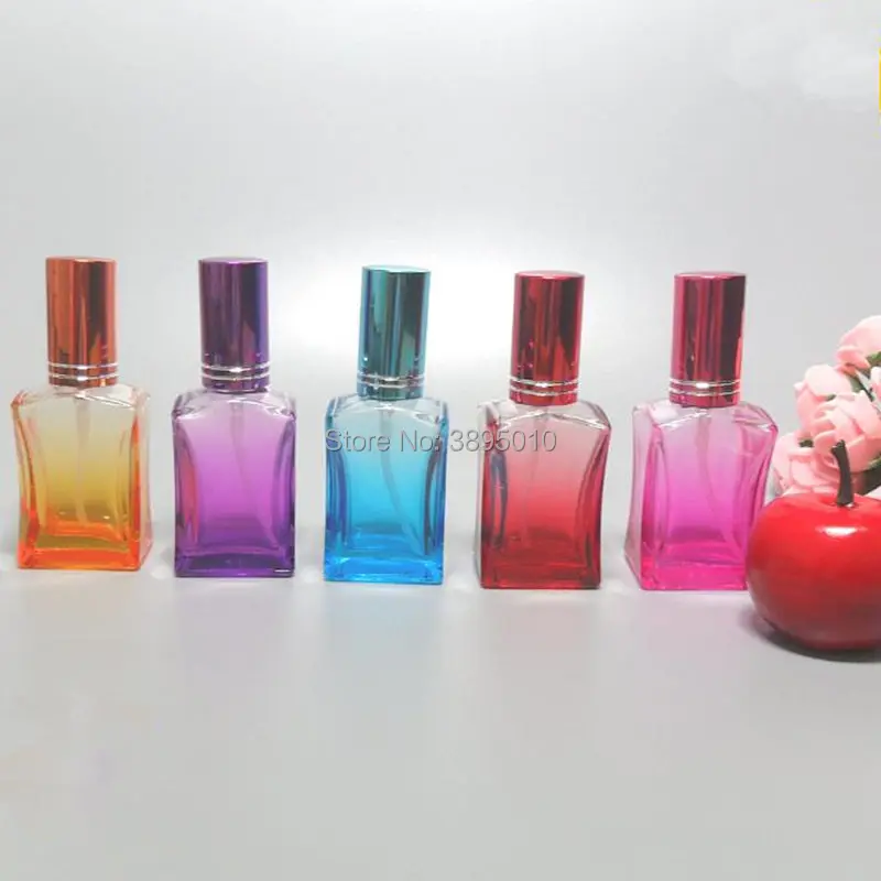 

15ml Colorful Perfume Glass Bottle Refillable Spray Bottle With Metal Sprayer Empty Glass Perfume Bottles F701