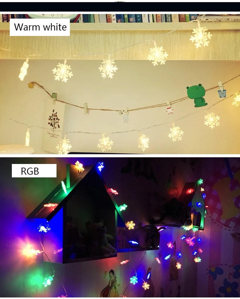 10m 100led 220v ue Guirlanda Flocos de Neve de Natal Led Luzes Cordas de Fadas para Festa em Casa do Casamento da Árvore de Natal Decorações do Jardim da Água 2 Fios de LED