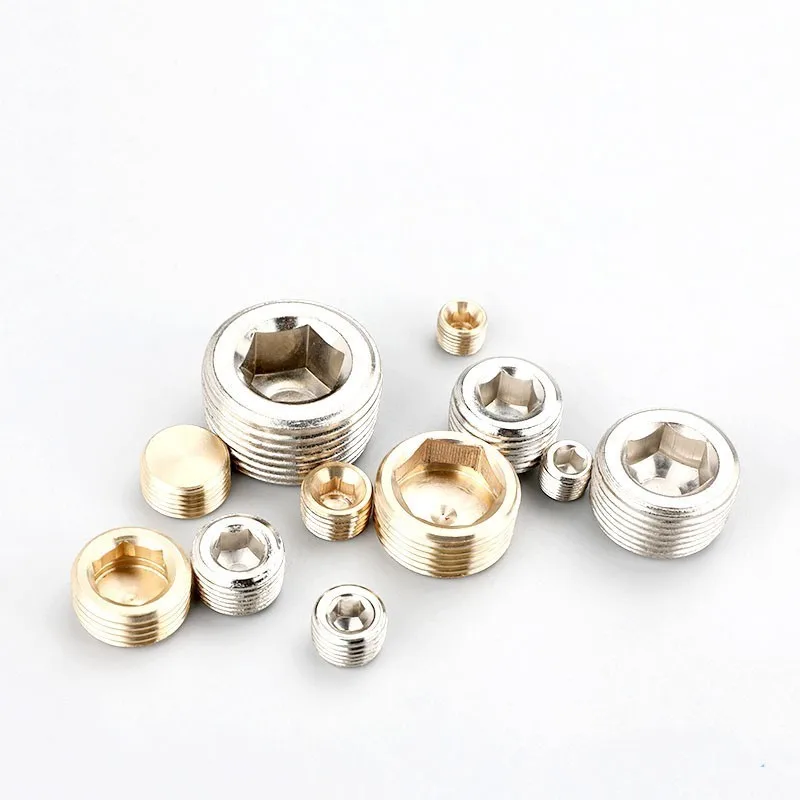 

Free shipping All-copper inner hexagonal stuffy head outer teeth copper plug outer wire iron plug water pipe plug