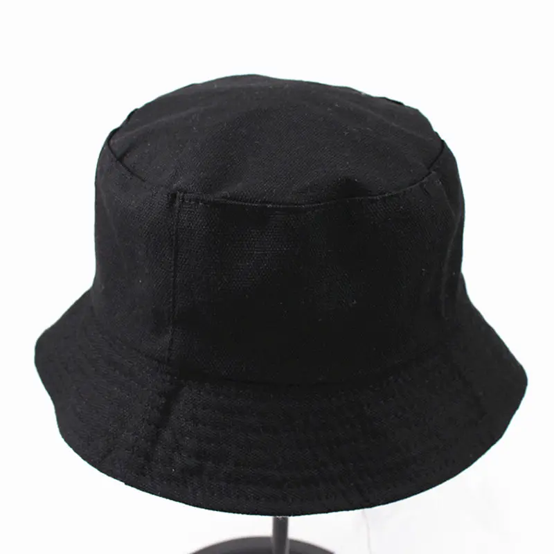 LDSLYJR 2020 Cotton Solid color black and white Bucket Hat Fisherman Hat outdoor travel hat Sun Cap Hats for Men and Women 28