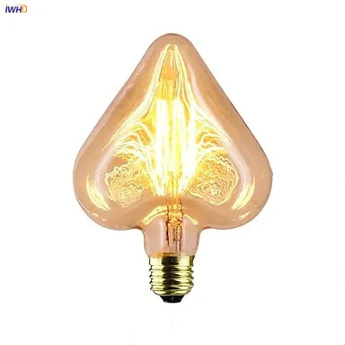 IWHD сердце ампула Эдисон лампы Светильник лампочка E27 40W 220V Промышленный Настенный